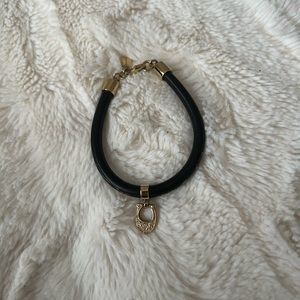 Coach black leather bracelet